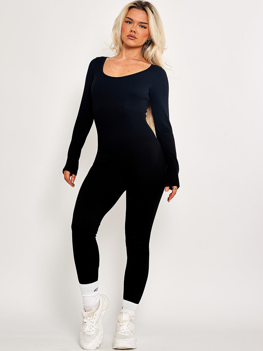 Athletic Black Jumpsuit